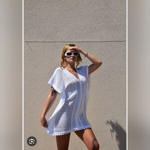 Seaspice Peruvian Cotton White Crochet Cover-Up M